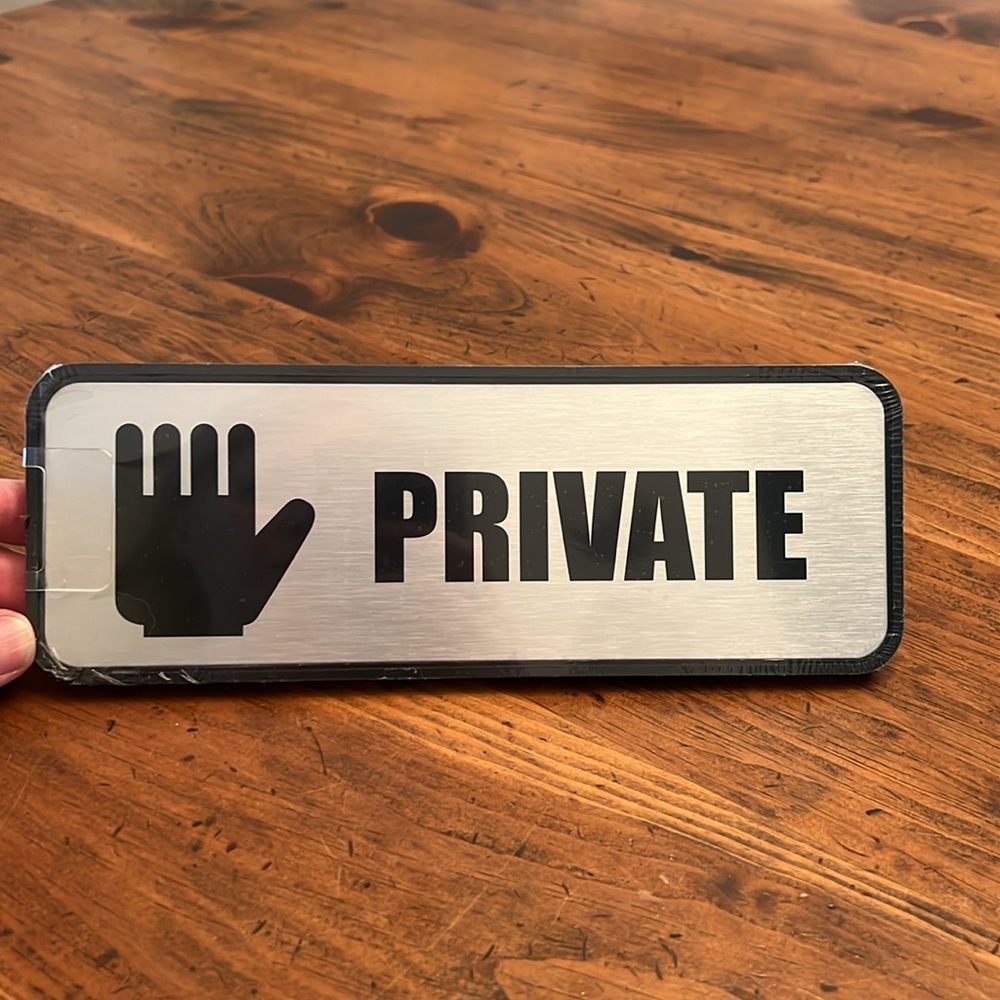 NWT Cosco Silver Private Sign